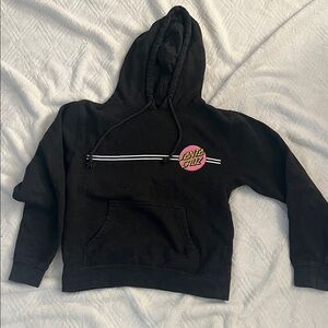 Santa Cruz Skateboards Black Hoodie with Pink Logo